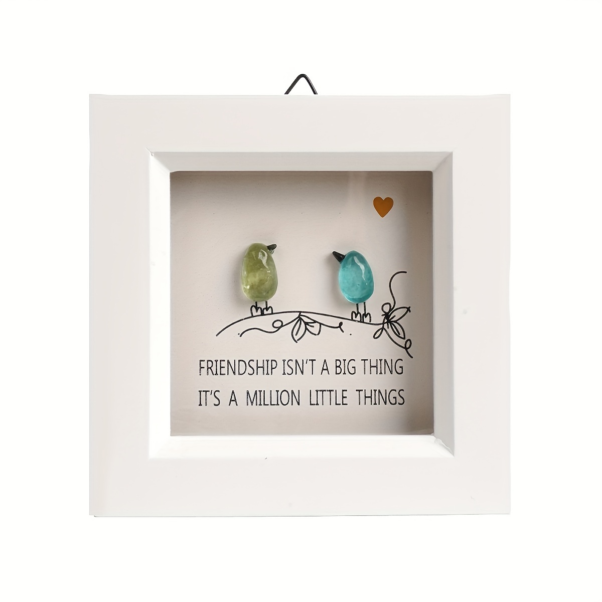 1pc sea glass art cute bird specimen wooden photo frame creative decoration   style   room kitchen yard wall decoration best friend gift birthday gift