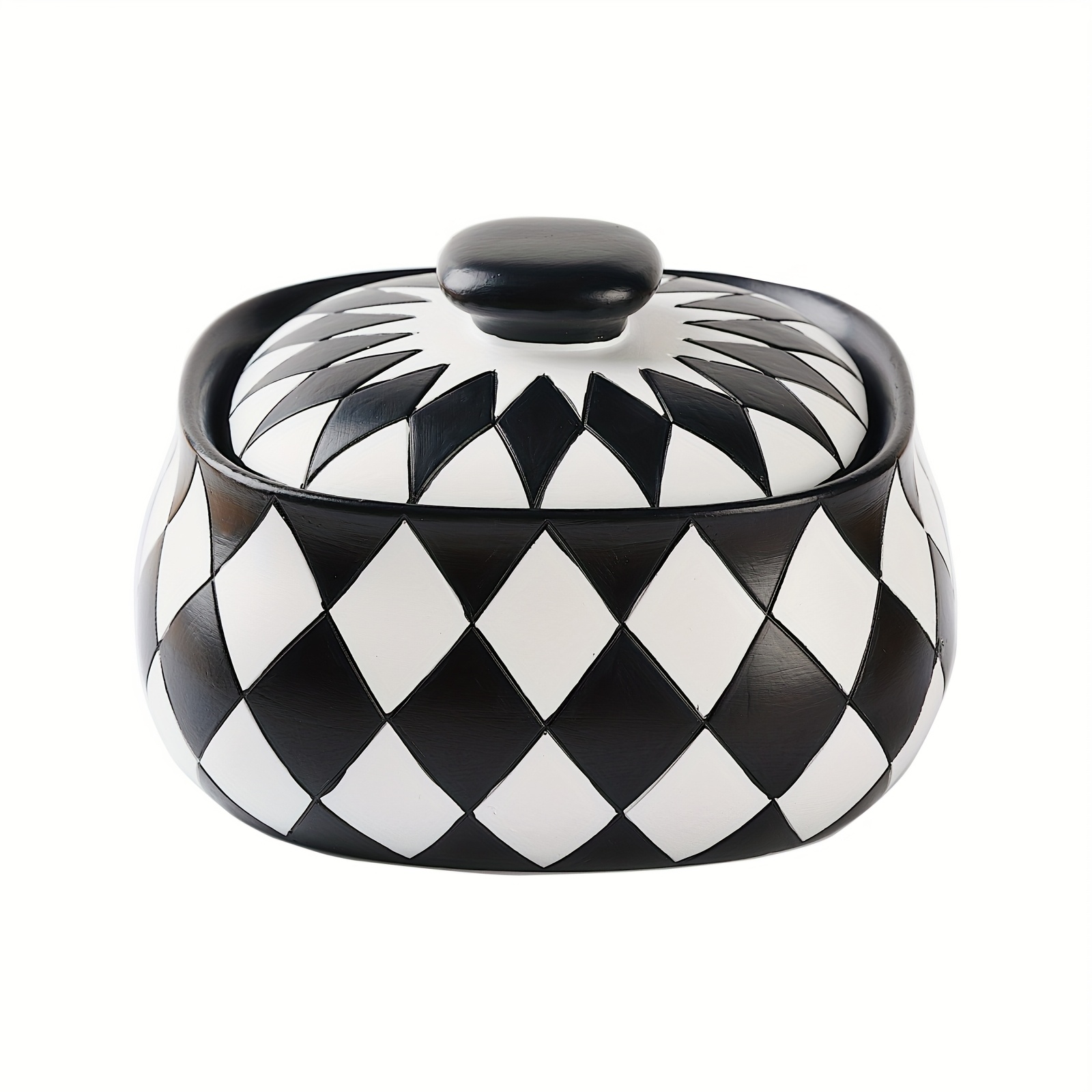 Image of Black And White Home Storage Organizer For Necklaces, Rings, Bracelets, Earrings Decorative Box With Lid - Candy Storage Container, Best For Christmas, Thanksgiving