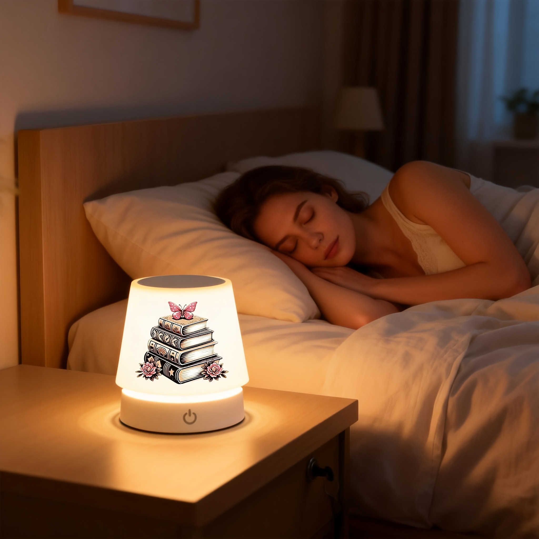 Rechargeable Table Lamp with Book Design