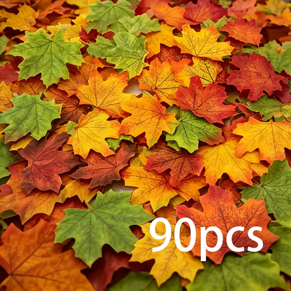 TEMU 90/120pcs Artificial , Fall Decorative Faux Plants, Halloween Decoration Accessories, Multicolor Mixed Autumn Decor, Suitable For Arts & Crafts
