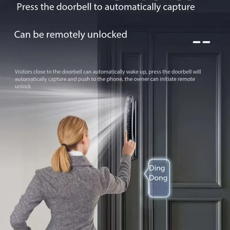 a set of intelligent 3d facial recognition fully automatic fingerprint lock home electronic door lock password details 5