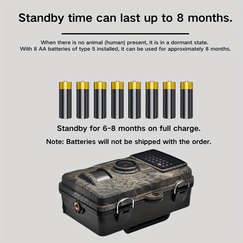 hd ir camera with night vision 0 8s trigger 120 motion sensor 1080p video capture outdoor wildlife tree mountable battery not included wildlife monitoring night vision camera durable camera Product details 6