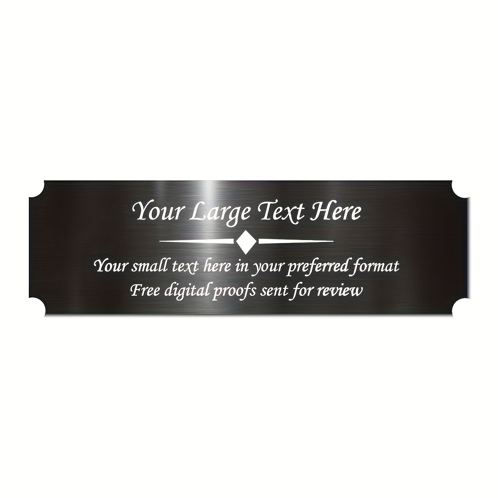 E-shop Metallplatte mit individuellem Gravur, Namensschild mit individuellem Gravur, personalisierte Edelstahlplakette, geriffelter Metallanhänger,