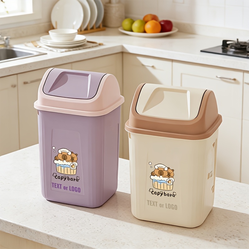 capybarafamily capybara compatible for small spaces trash can   open   rectangular waste bin space saving pp plastic   suitable for toilet bedside under sink compact discreet bin multi color options Product details 3