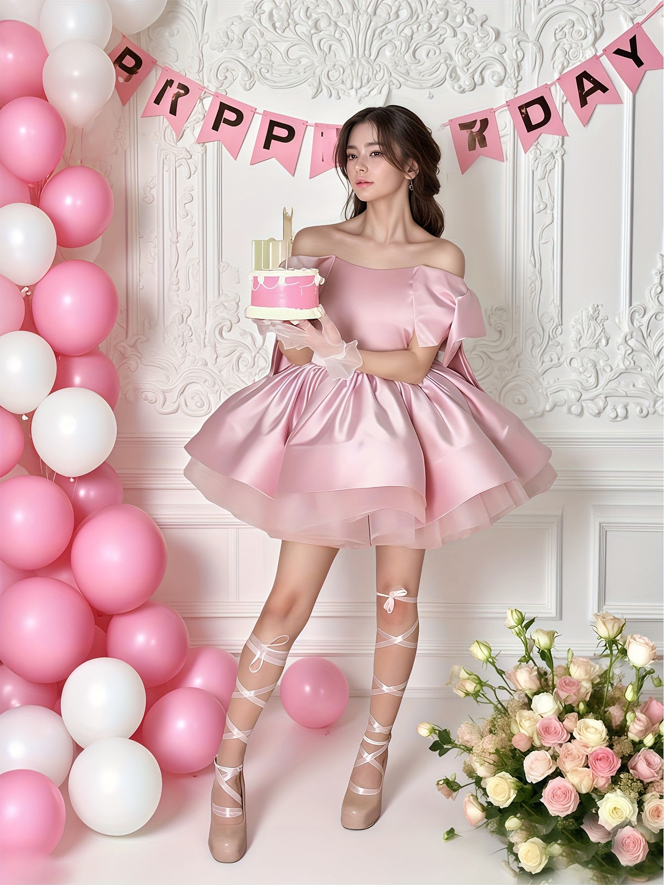 strapless open back dress Shiny Pink A Line Spaghetti Straps Prom Dresses, Pl618 main image 0