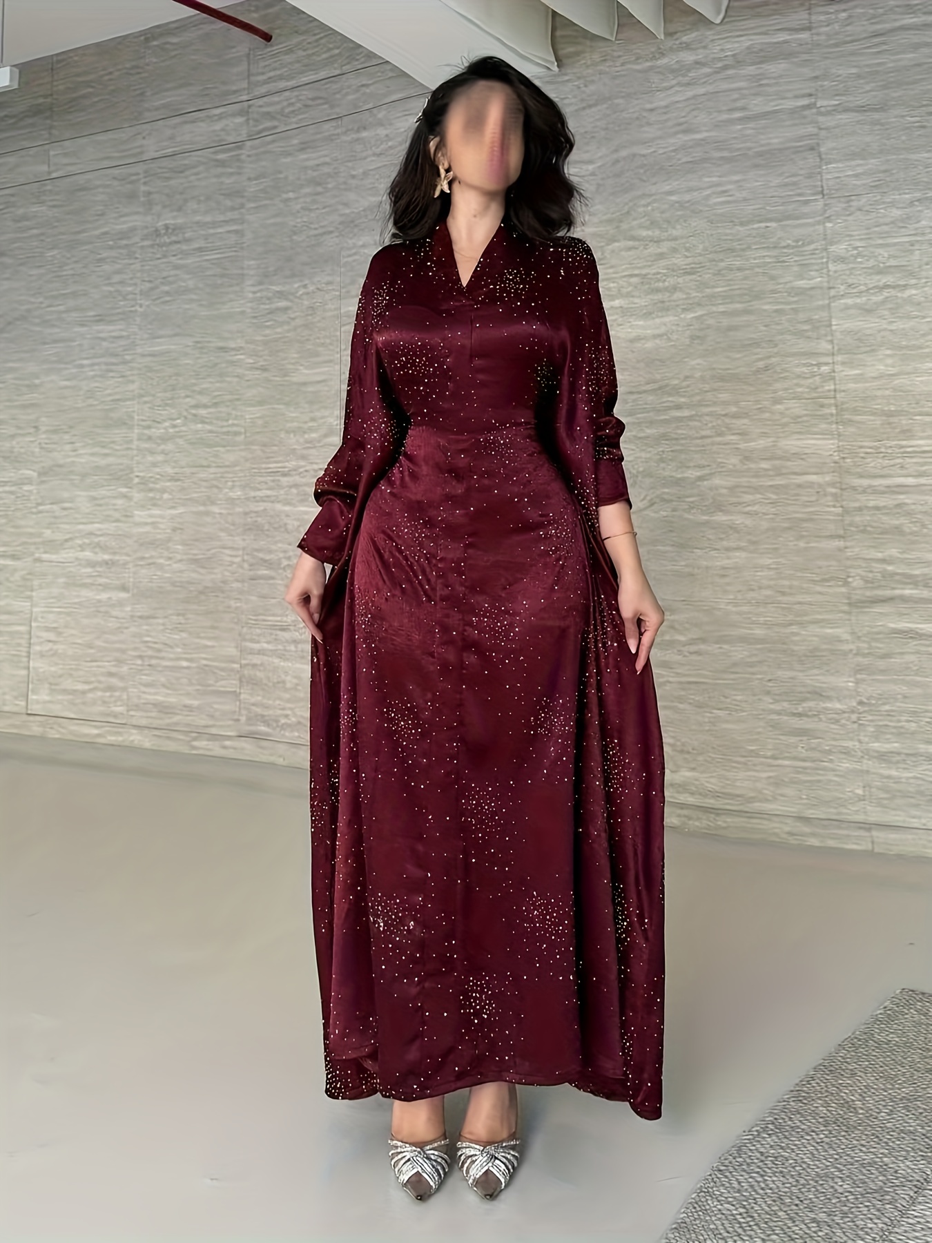 islamic fashion long dress Islamic clothing Middle East Muslim women's Maxi dress color contrast –  PRINGBUD ISLAMIC CLOTHING
