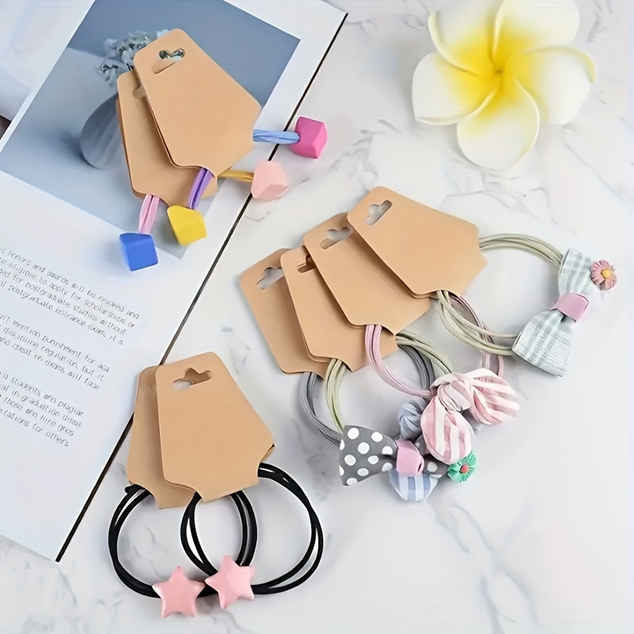 

100/200pcs Jewelry Display Paper Cards, Earring Necklace Bracelet Hair Tie Holder, Cardboard Hang Tags For Keychains Headbands Straps, Convenient Packaging For Jewelry Accessories