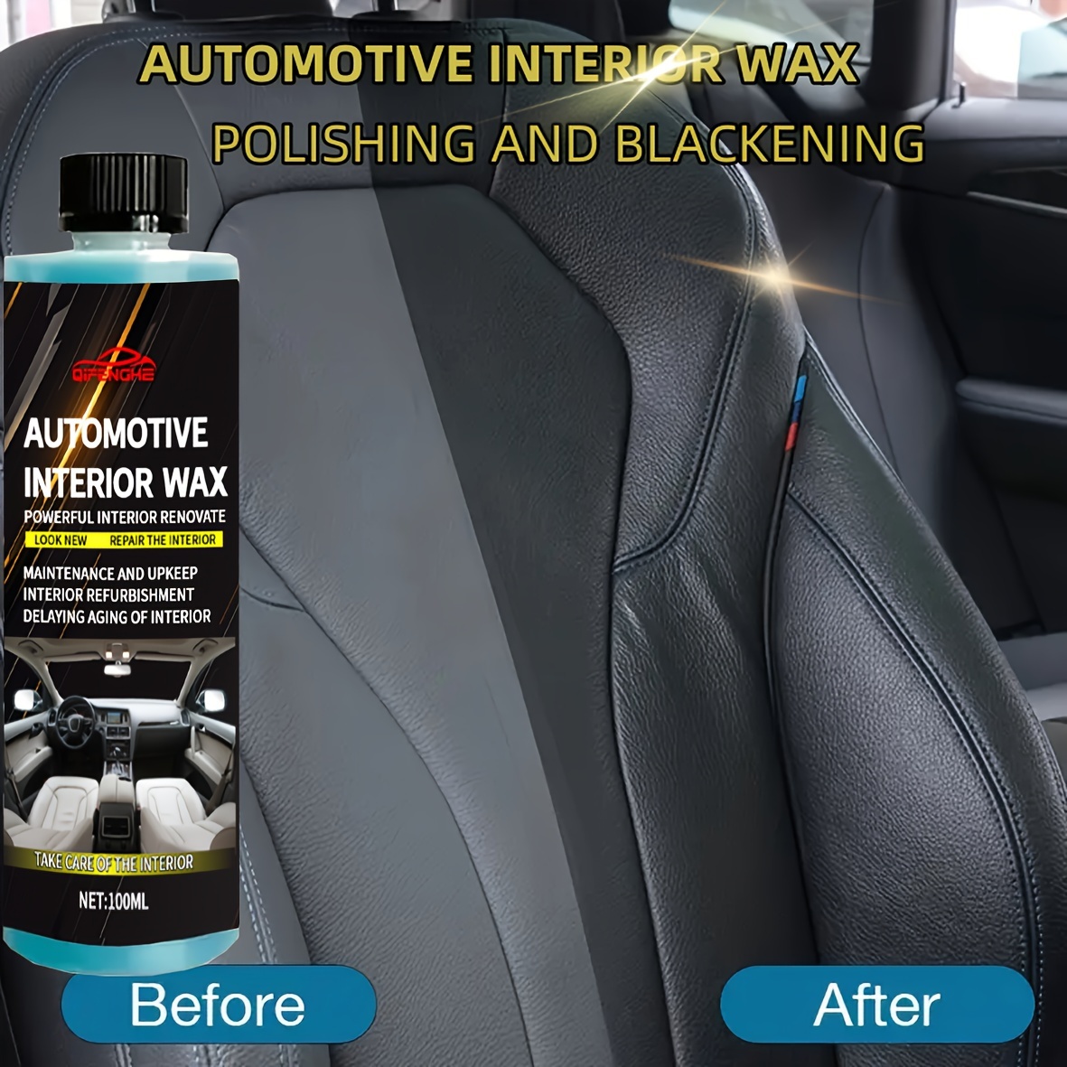 

Qifenghe Automotive Interior Wax - 100ml Plastic Care Restorer, Panel & Dashboard Renewal Coating, Uv Protection, Interior Maintenance & Upkeep Wax Polish