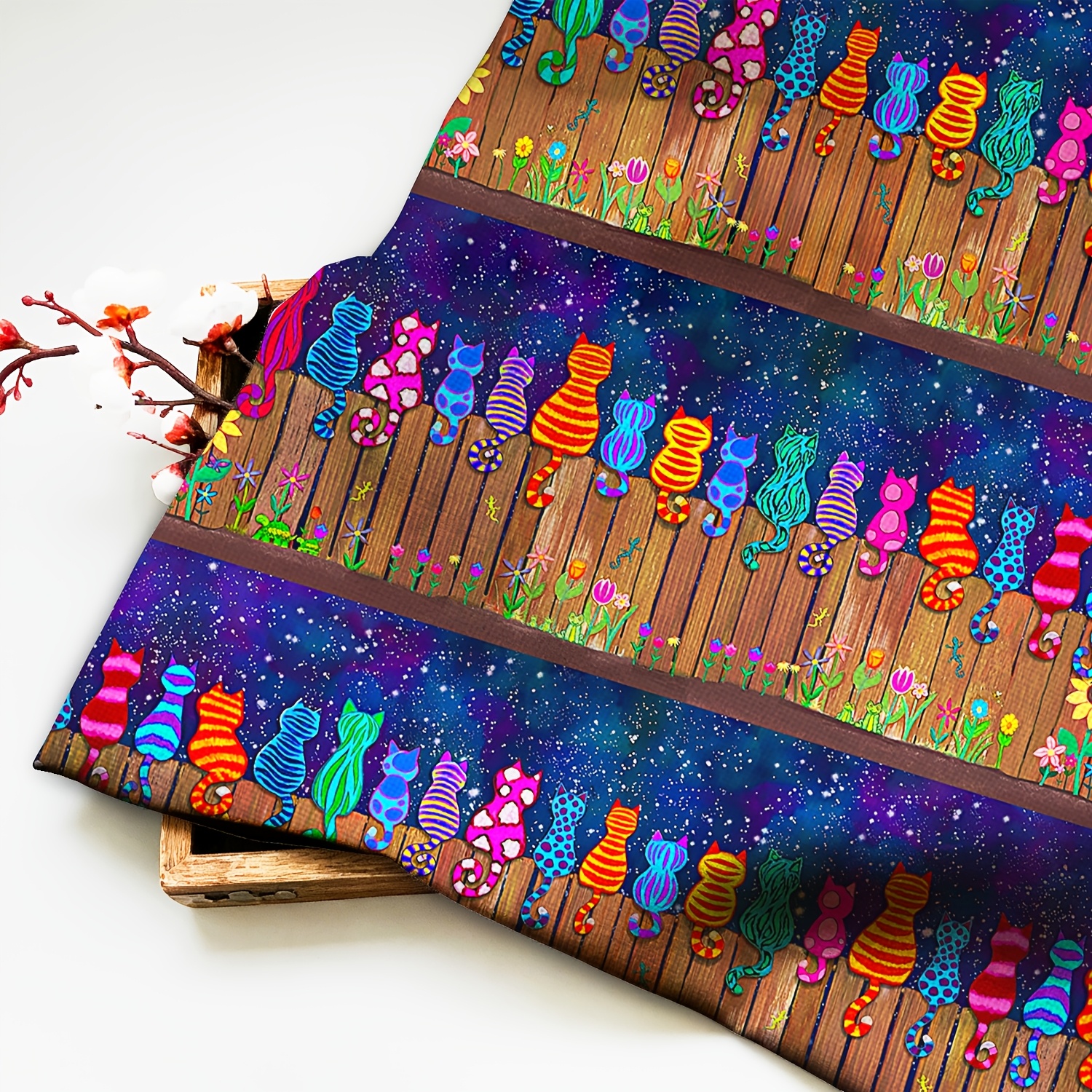 1pc Of Fabric Featuring A Black The , Measuring 57x19.68 Inches (145x50 Cm), Ideal For Crafts And Projects