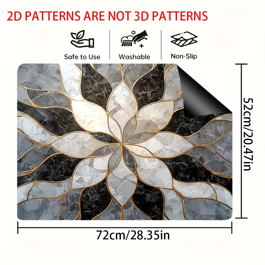 TEMU 1pc, 2d Flat Printing Cooktop Protector, Elegant Marble Pattern, Table Decoration Kitchen Counter Mat For Gas Stoves, Home Cooks, Stove Top