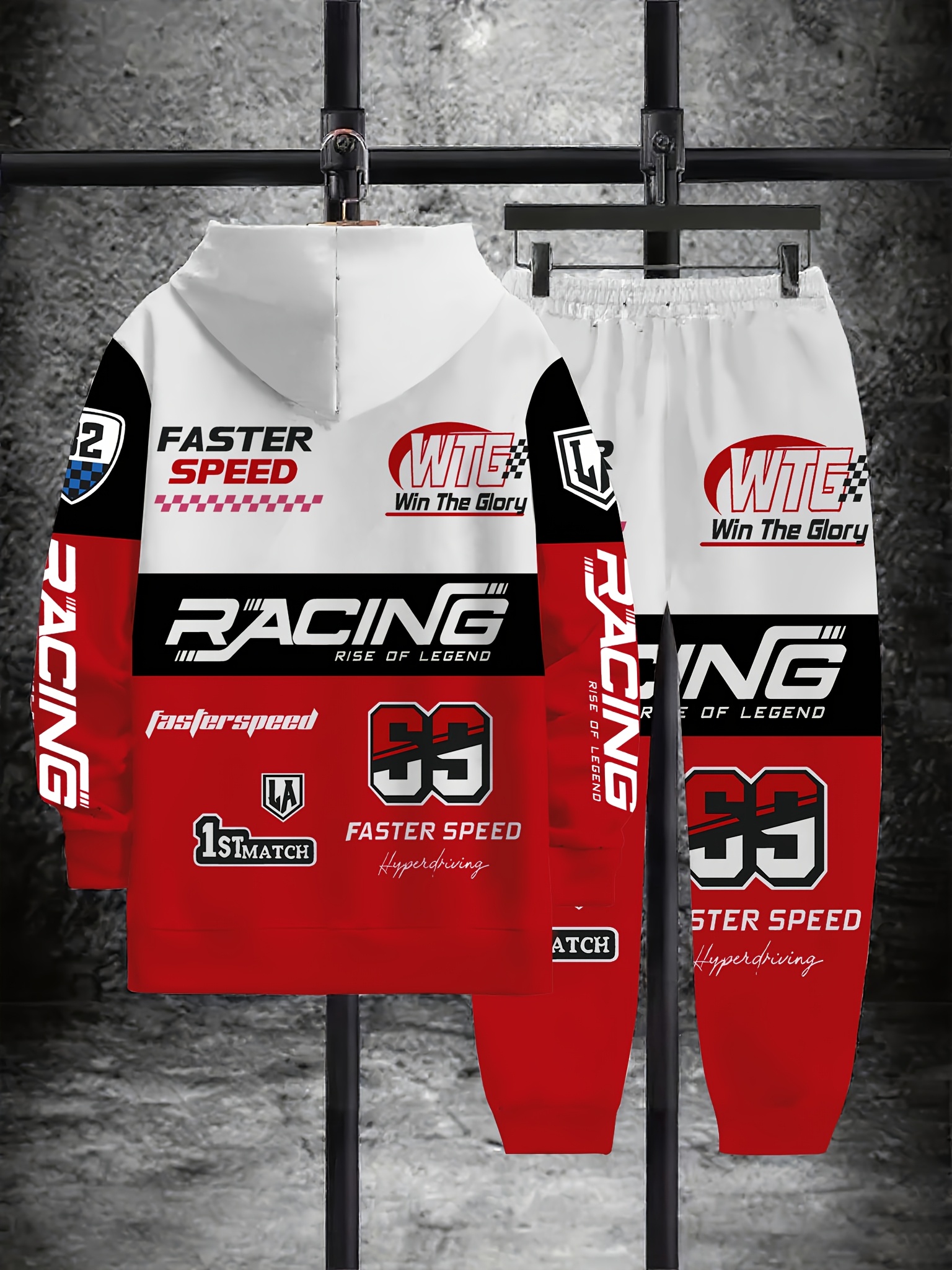 3D digitale print race hoodie set