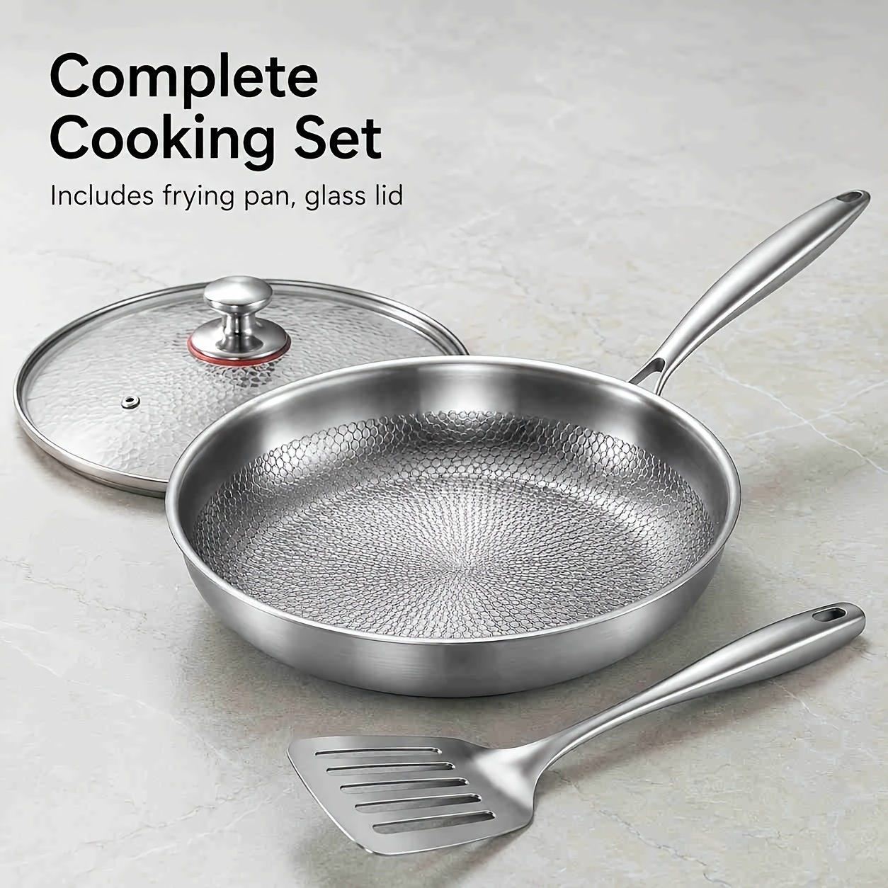 item picture Titanium Frying Pan, Titanium Wok Frying Pan, Flat-bottom Frying Pan, Household Frying Pan. Suitable for Gas Stoves And Induction Cookers. Easily Fry Eggs, Steaks, And Pancakes. Easy to Clean, Non-coated