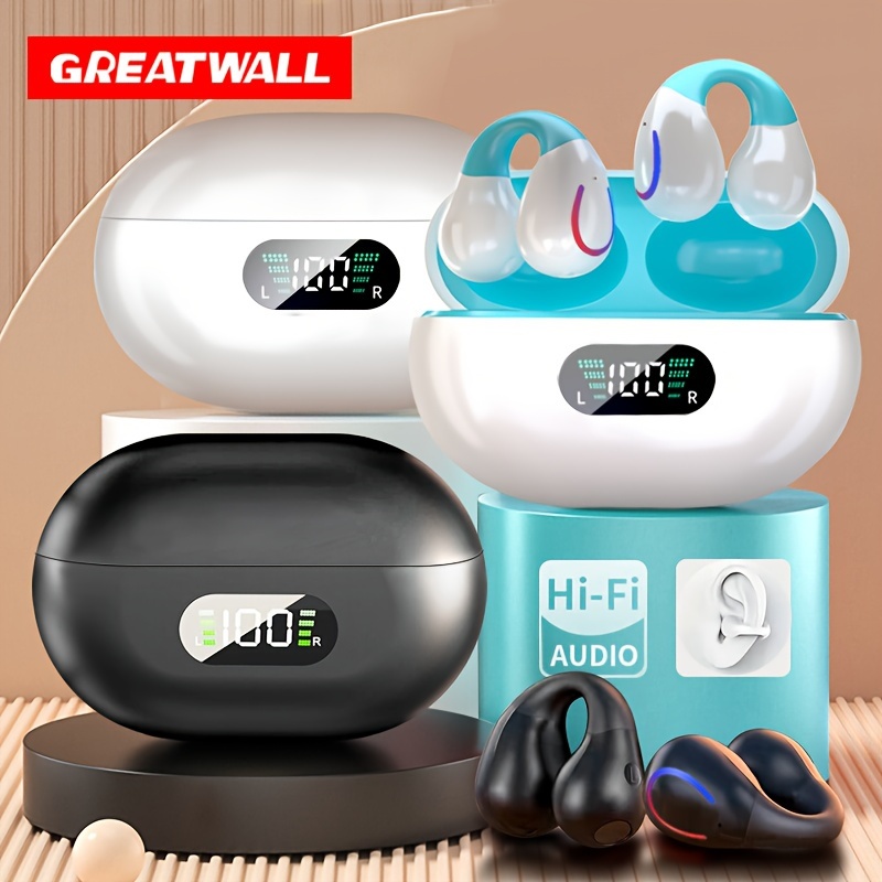 

Greatwall Wireless Earphones Hifi Headphones 9d Stereo Sound Sports Headset With Built In Microphone Hd Call Earbuds Charging Case Led Digital Display