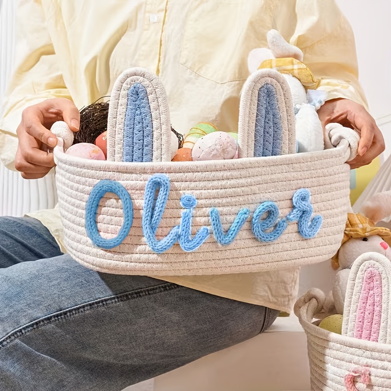 Customizable Name Text Storage Basket for Home