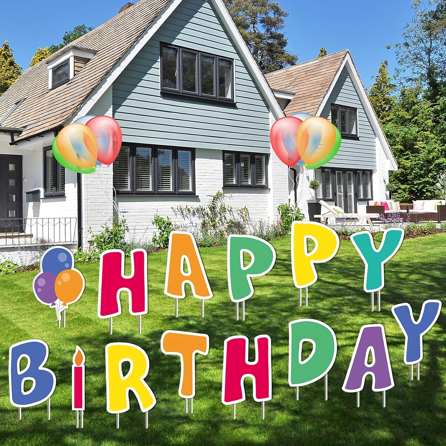 

Happy Birthday Yard Signs With Stakes - Happy Birthday Sign For Yard For Kids & Adults - Set Of 42-14 Pack Colorful Outdoor Weatherproof Birthday Party Decorations And 28 Stakes.