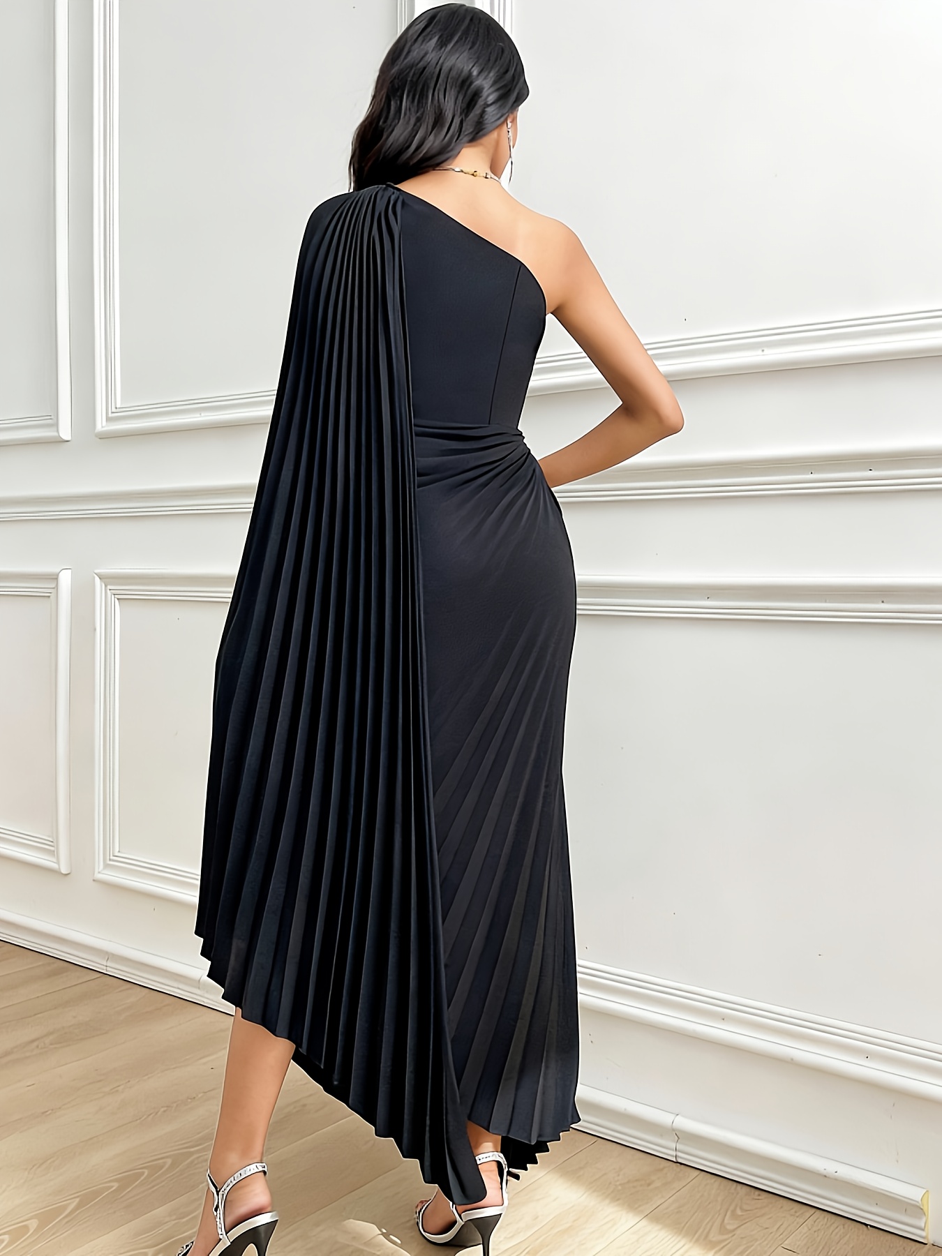 regular dress design Adora Design 3295 Long Pleated Beaded Formal Prom Dress