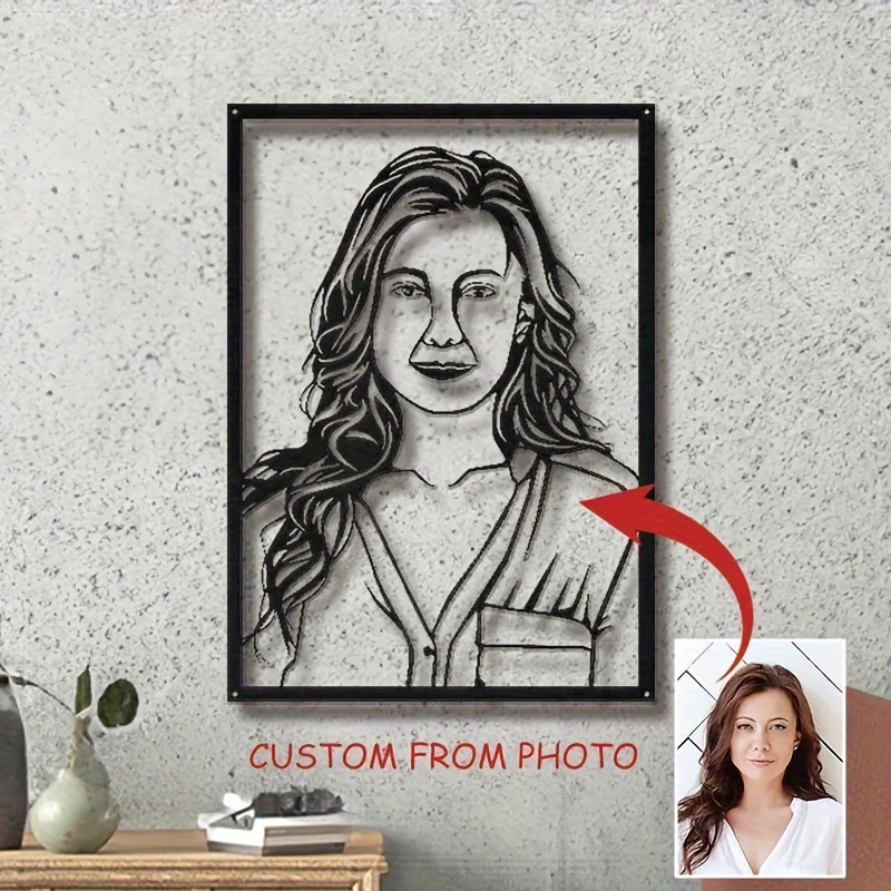 

Customizable Metal Craft: Metal Portrait With Frame From Your Photo - Perfect Gift For Friends & Family - Wall Art - Home Decor