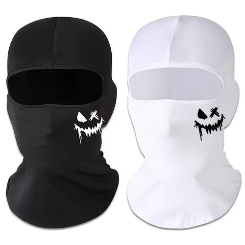 de cuello con estampado alegre y elegante de un solo orificio, diseño transpirable de completa tipo bufanda y gorro para deportes , protección para el cuello, accesorio para frío, accesorio de cuello moderno, accesorio de cabeza de moda, material elástico, , cubre rostro, accesorio multifuncional
