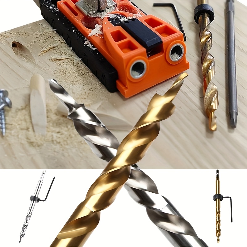 2Sets For Pocket Hole Drill Jig Guide Kit 3/8inch 9.5mm Hex