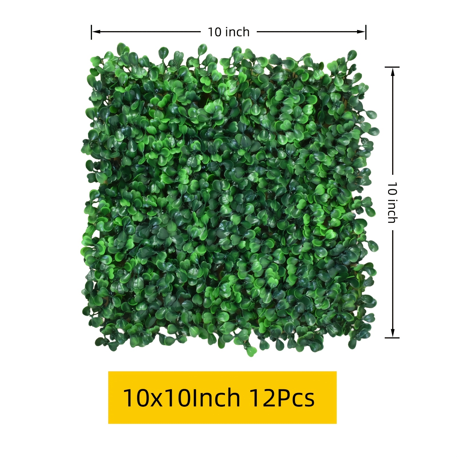 

12pcs 10" X 10" Artificial Grass Wall Panels, Uv Greenery Garden Fence, High Density Privacy Hedge Screen Wall For Backyard, , Boxwood Greenery Backdrop Patio