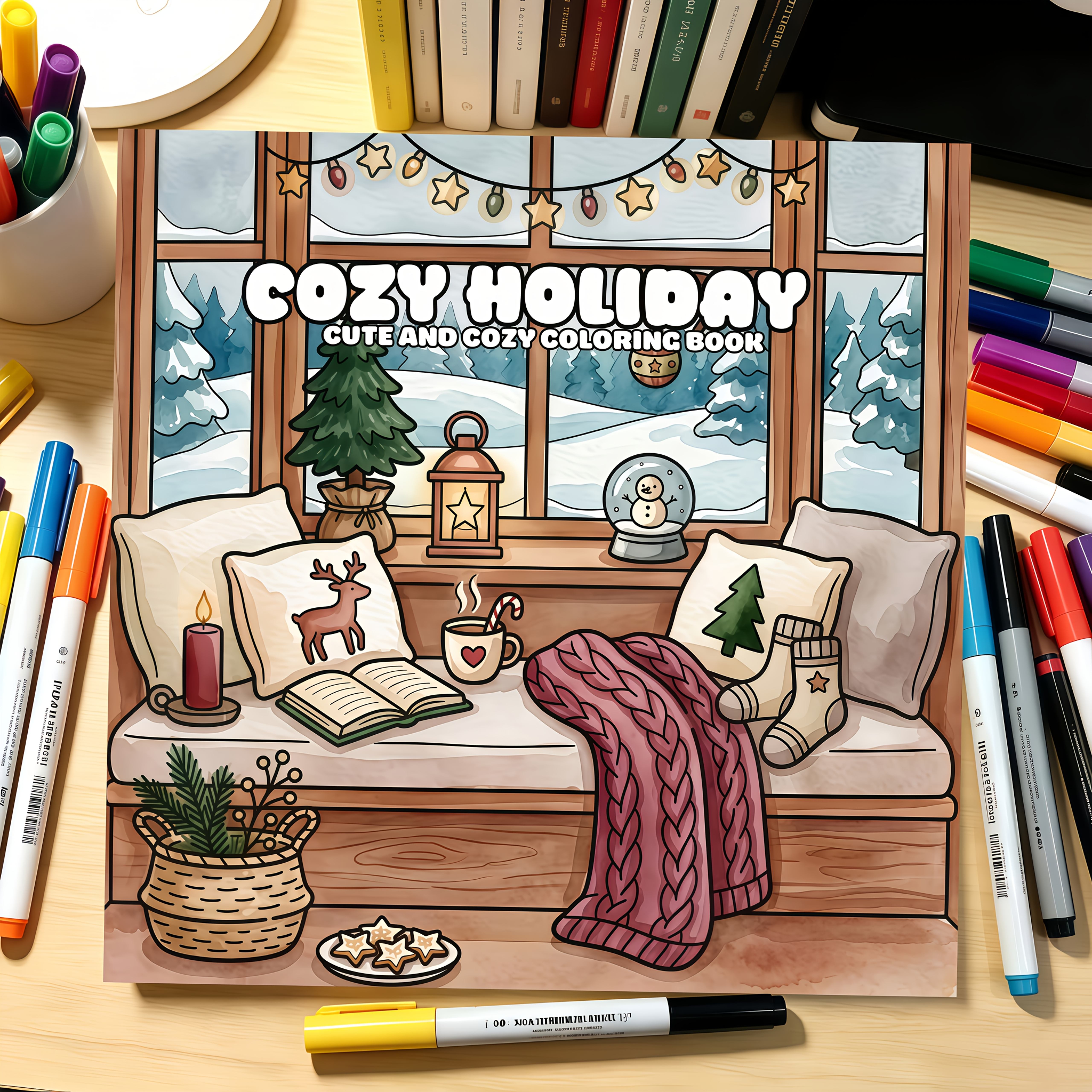 TEMU 1 Holiday Coloring Book, Featuring And Simple Christmas Coloring Pages With Adorable Winter Relaxation Holiday Items. Each Page Is Designed To ,
