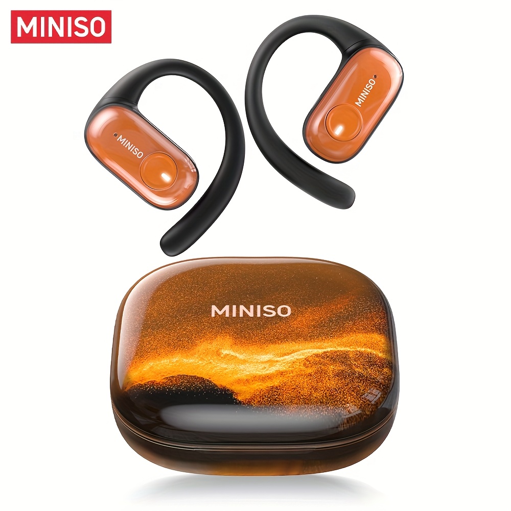 Image of 1pc Miniso Ms185 Ows Open-back Luminous Quicksand Earphones | Hifi-level , Music, , 40 Hours , Usb Charging, Type-c Port, Touch Control, Noise Cancellation