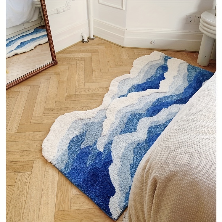 1pc   flocking bathroom non slip mat front bed blanket coffee table non slip   shaped living room bedroom   pad floor mat fluffy plush winter decor Product details 3
