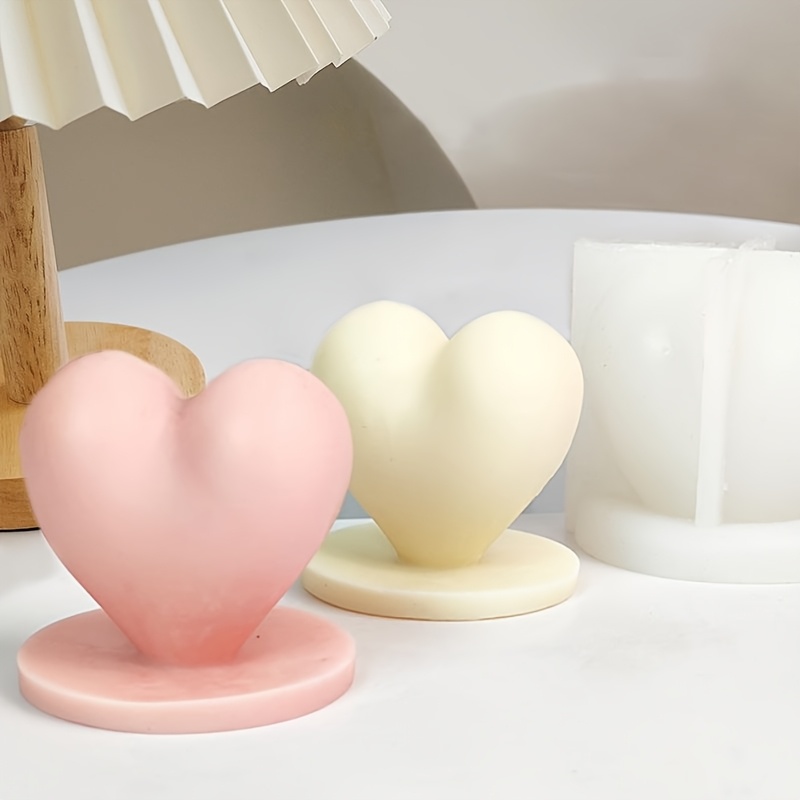 

1pc Valentine's Day Love Candle Mold - Heart-shaped Silicone Mold Decoration Plaster Mold