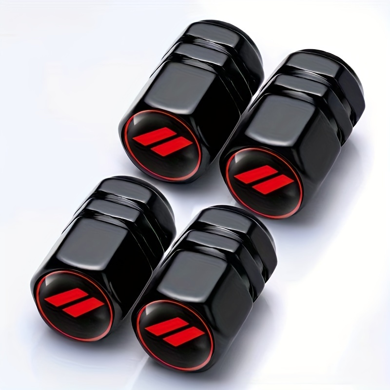 Hexagonal Cap Resin Sign, Sold In Sets Of Four, Includes 4 Aluminum Alloy Valve Caps, Car Valve Caps, Aluminum Bicycle Valve Cores, And Tire Valve Cap Set