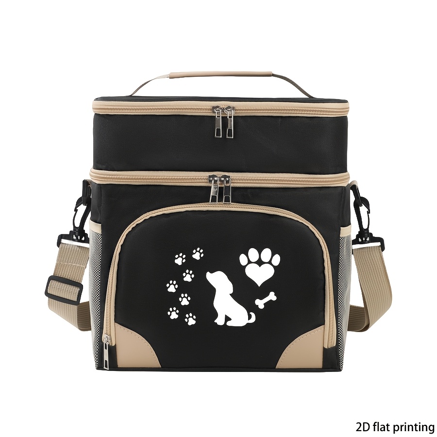 TEMU Sac à main avec motif chien et de patte, bandoulière réglable, grand sac à bandoulière double couche, rangement et portable, convient aux