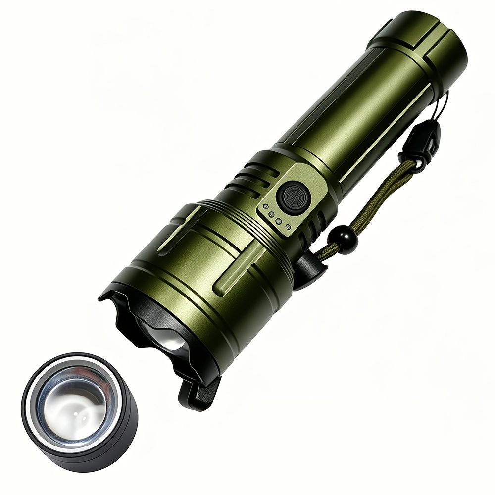 Image of Lihangstar Led Flashlight With Ignition Function, Flashlight, Lens Ignition, Rechargeable, 5-mode Flashlight, Ideal For Emergencies, Outdoor Activities, Home Use, Camping, And Hiking