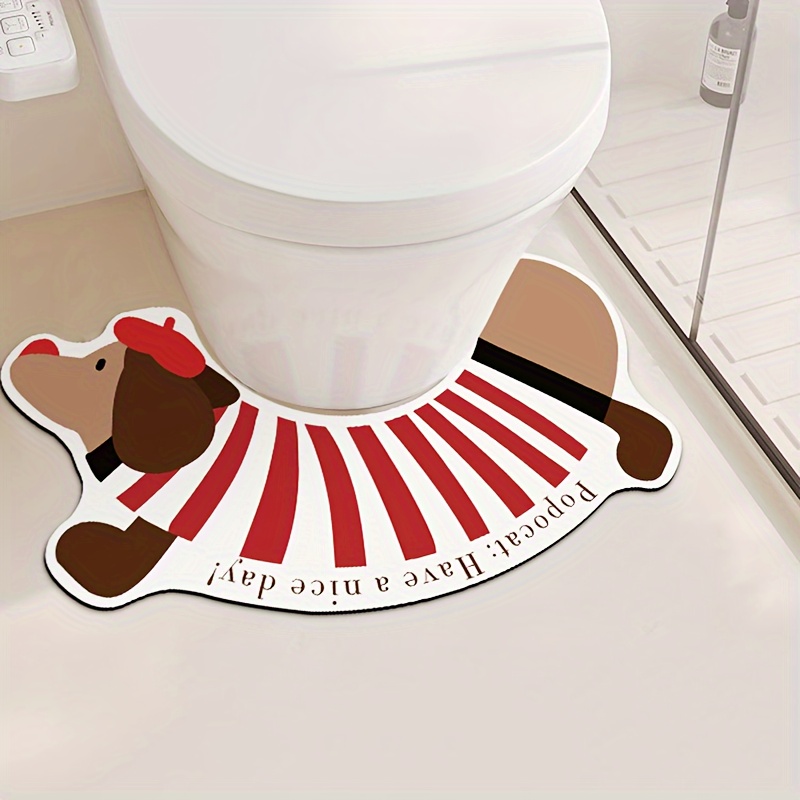 

1pc Cartoon Dachshund U-shaped Mud Floor Mat, , Water-absorbent And Non-slip, Suitable For Bathrooms And Bedrooms