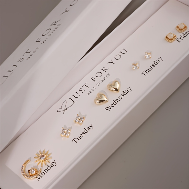 Synthetic Zirconia Set with Star and Moon Goddess Theme