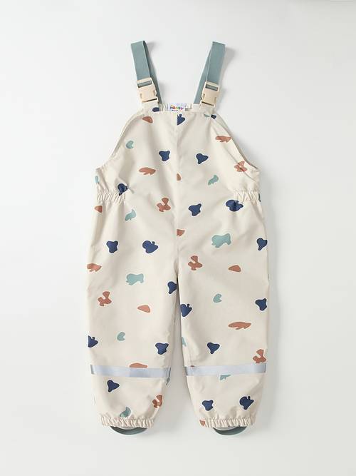 beige irregular pattern jumpsuit overalls for outdoor