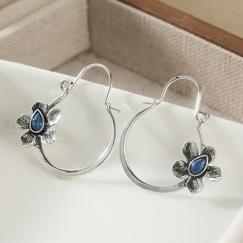 Ethnic Retro Flower Copper Earrings, Perfect Gift for Her