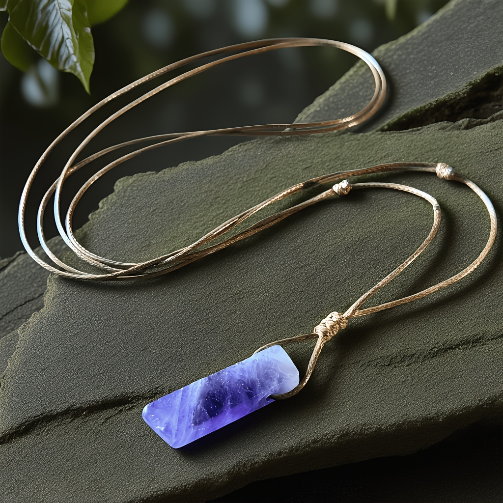 Handmade Natural Irregular Stone Pendant Necklace for Women