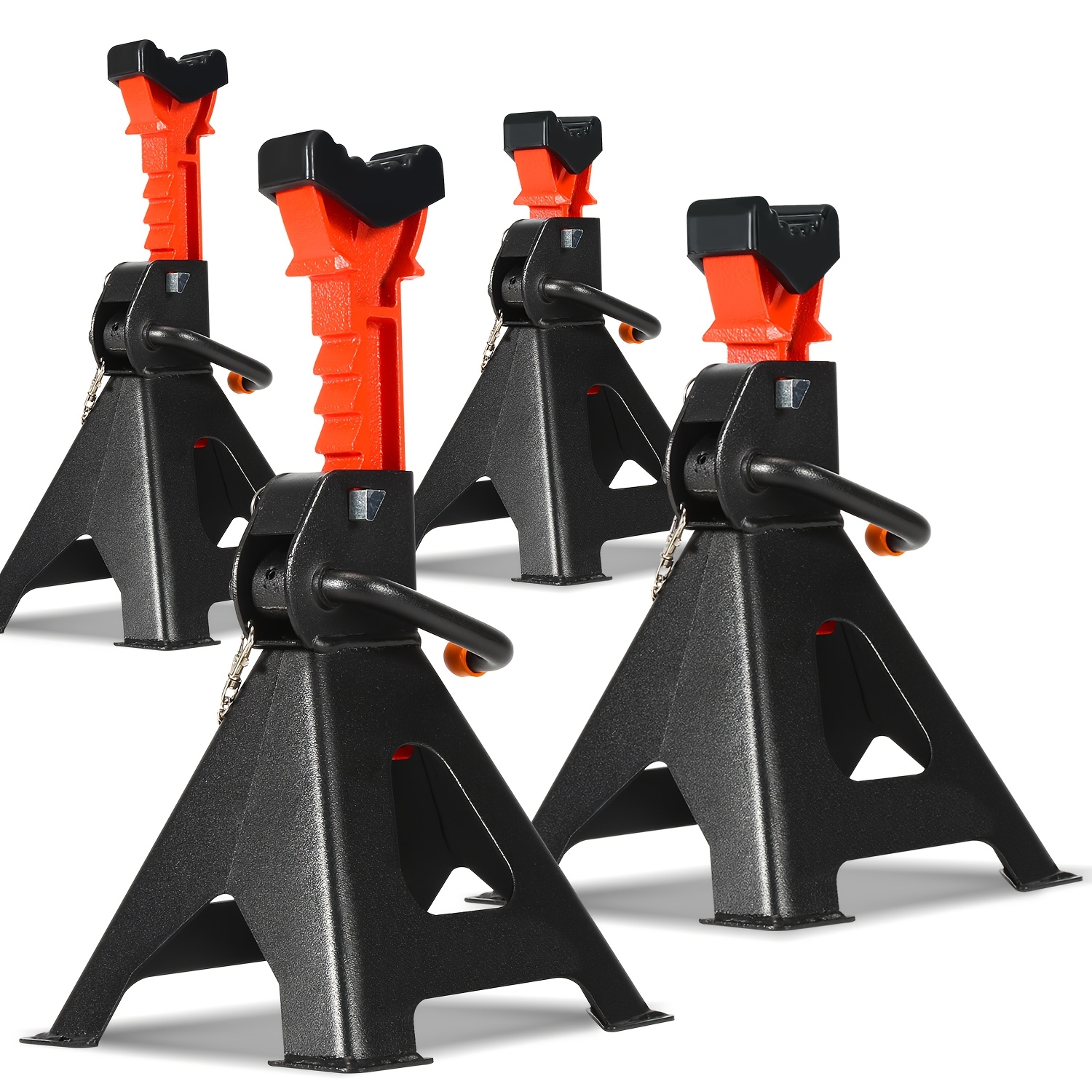4pcs Jack Stands Height Adjustable In 10 Steps 28.5-43cm Car Jacks And Stands Suv Jack Stand Mount With Rubber Pad Support Stands Compatible With Cars