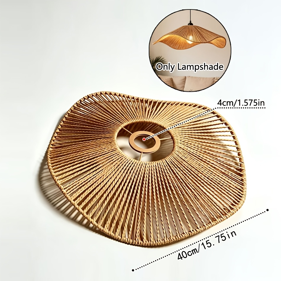 TEMU Abat-jour tissé de style -, lampe de chambre bohème vintage, lampe de chevet, lampe pour salon et salle à manger, abat-jour design pour comptoir