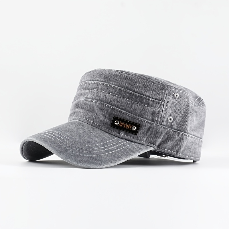 TEMU Sporta Unisex Vintage Flat , Adjustable Size, Classic Vintage Style, Versatile Curved Brim Hat For Outdoor Travel And Sports, A Great Gift