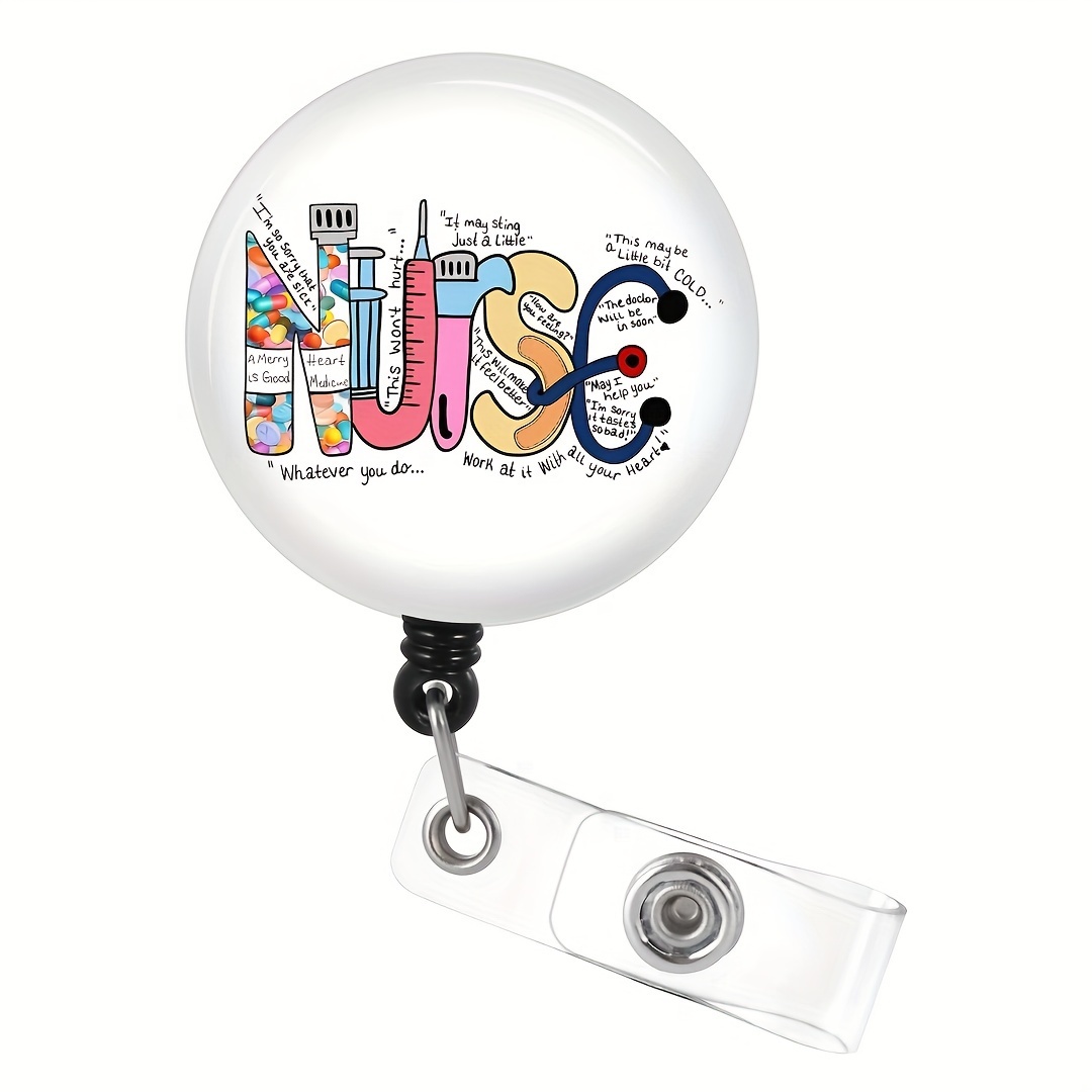 Plifal Badge Reel Holder Retractable With Id Clip For Nurse Name Tag Card  Unique Rn Lpn Nursing Doctor Medical Work Office Alligator Clip(colorful), Check Out Today's Deals Now