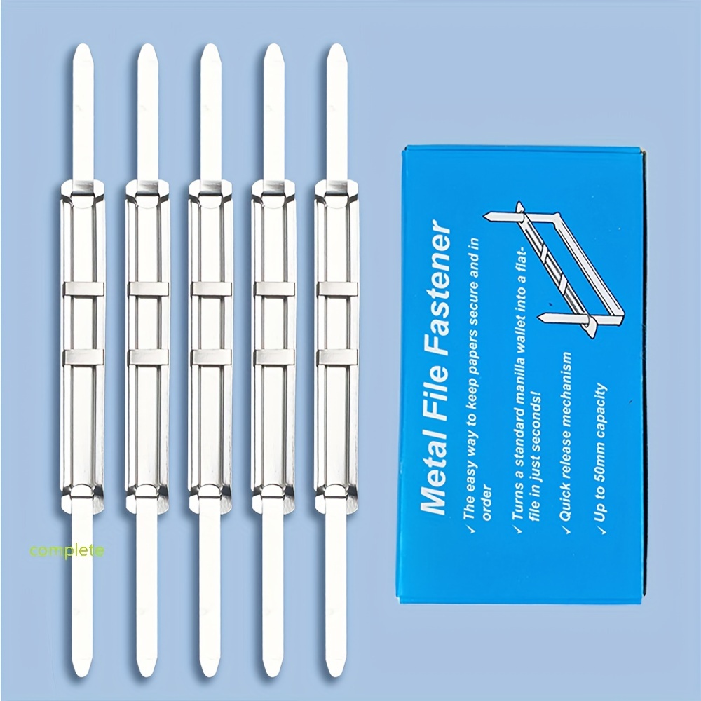 50pcs Office Document Binding Clip, Metal Color Binder