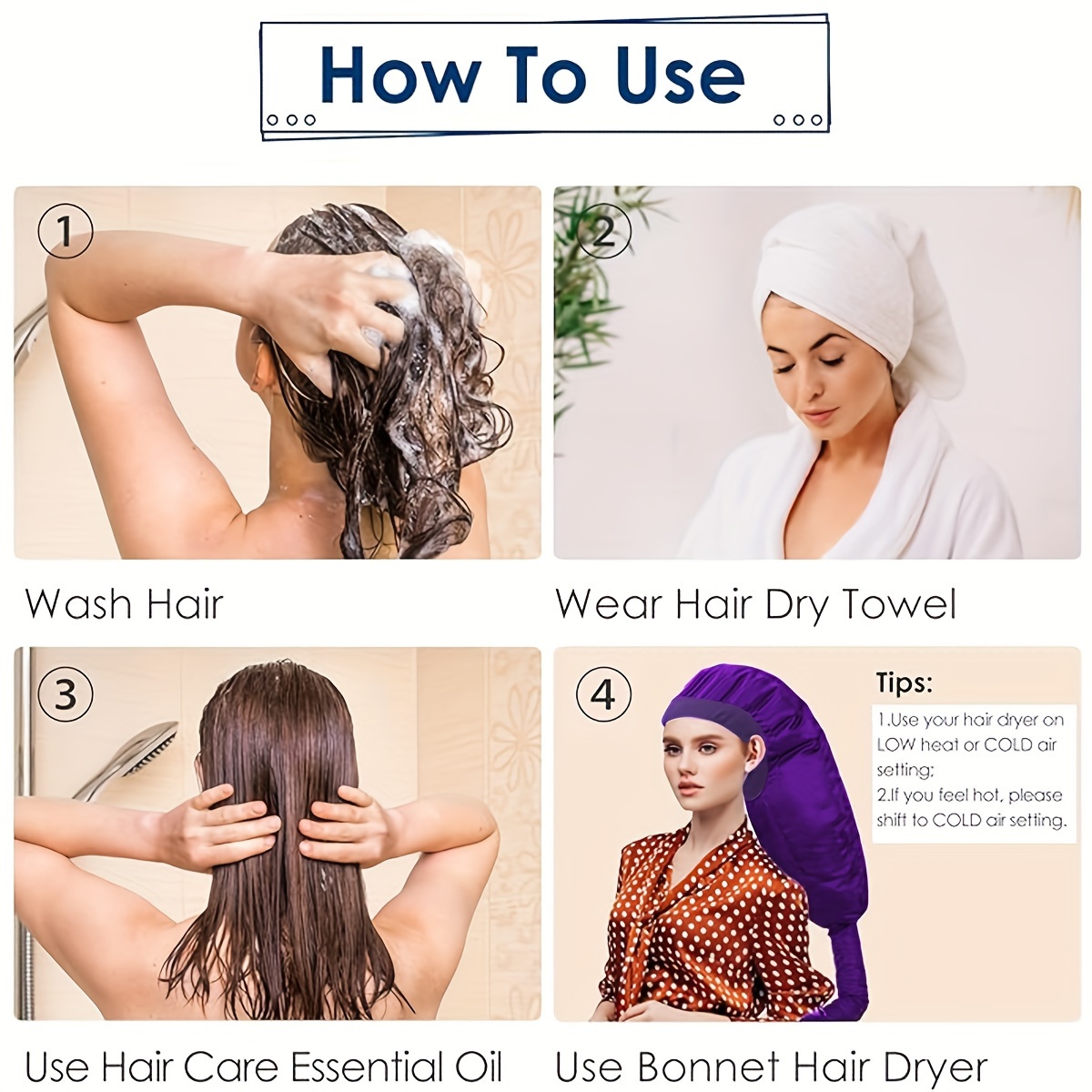 extra large hooded hair dryer attachment adjustable deep Temu