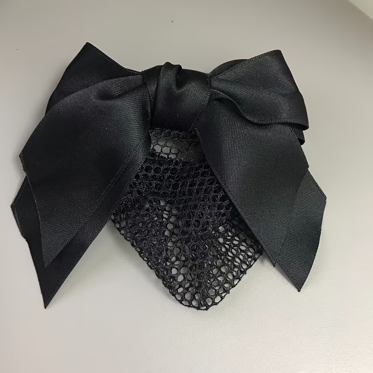 TEMU 1pc/2pcs, Elegant Versatile Black Bow Hair Net, Women Casual Leisure Hair Accessories, Props