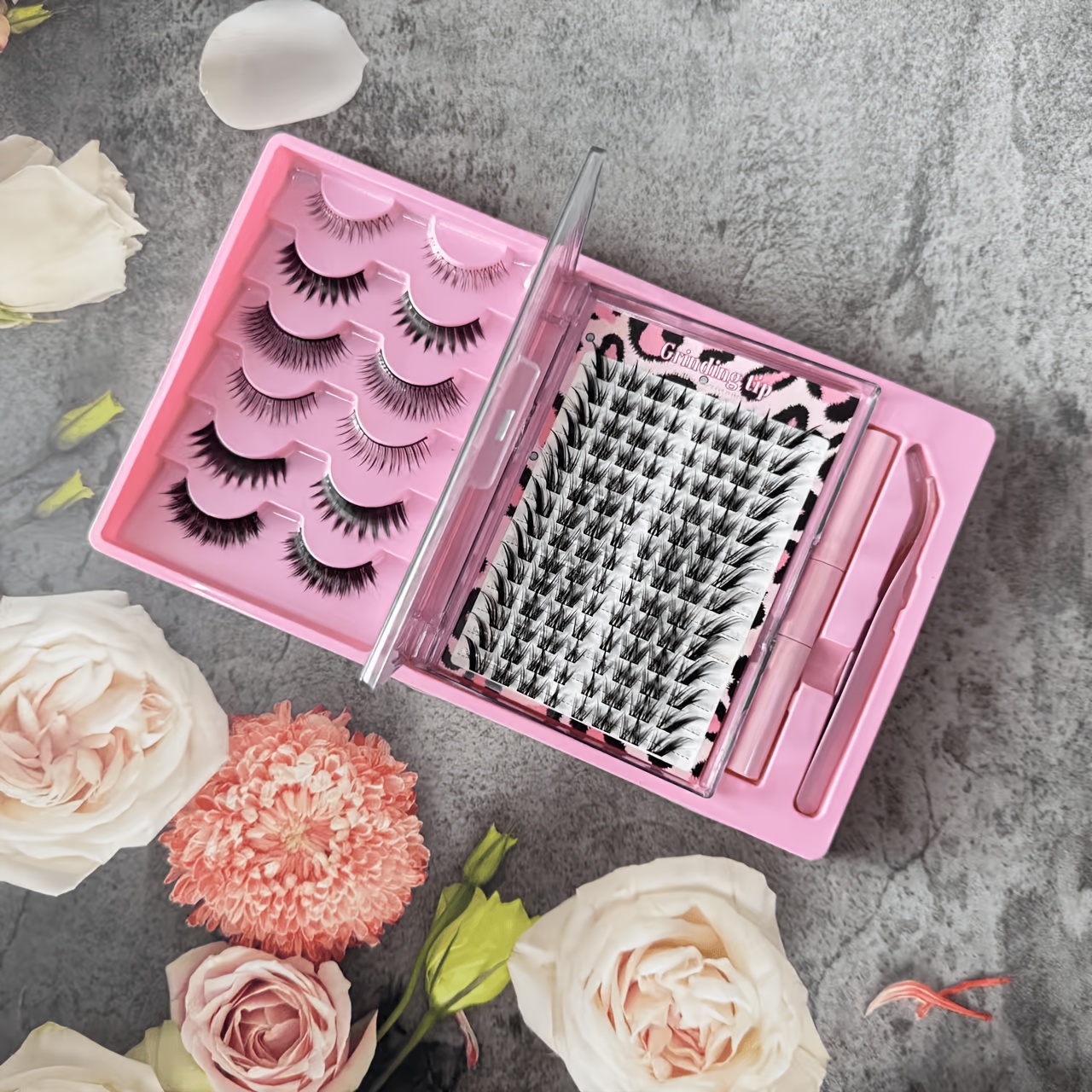 Image of 6 Pairs Diy False Eyelash Extensions Suitable For Beginners, Natural Cat Eye Lashes With Fluffy Wispy Spiky Anime Cluster Lash Kit, Reusable Strip Lashes For Roleplay & Daily Wear, -curve Styles