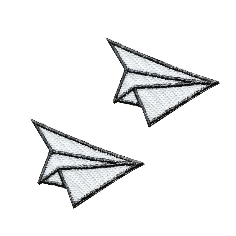 E-shop 2/4 Stück Papierflugzeug Stickerei-Patches - Kleine Aufbügler-/Näh-Patches für Herren - Geeignet für Rucksäcke, Hüte und Kleidung - Das perfekte