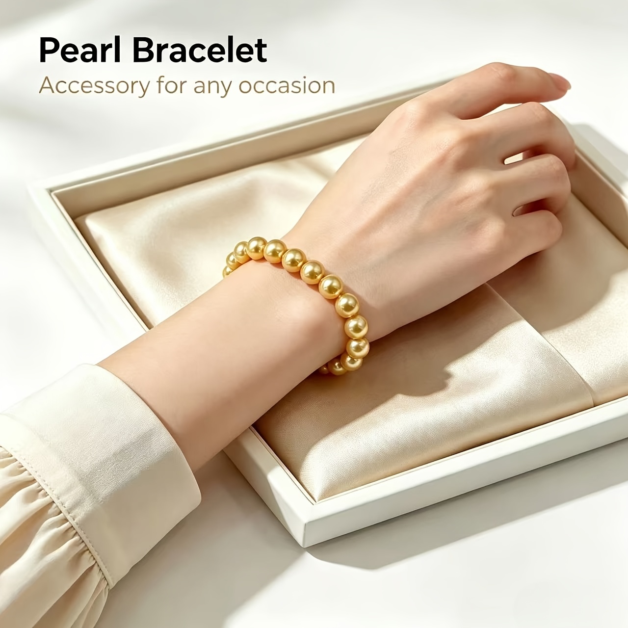 Luxury Yellow Round Bracelet, Wedding & Daily Ornament