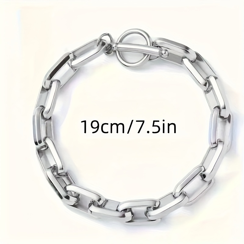 TEMU 1pc Men Women Cuban Bracelet Thick Chain Hip-hop Fashion Hand Decoration Fashion Jewelry
