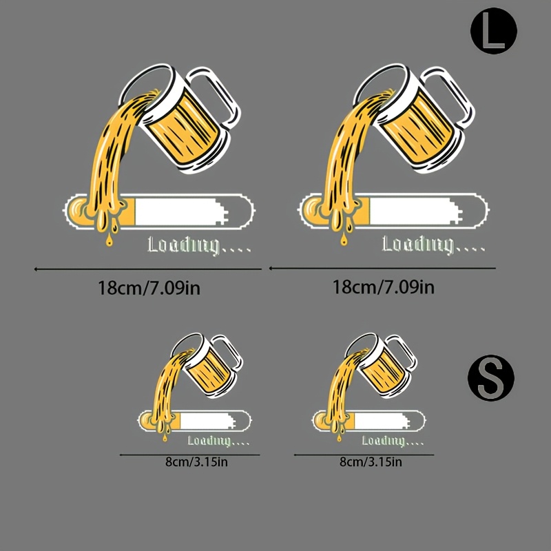 TEMU 4 Durable And Washable Heat Transfer Decals With A Beer Theme, Made Of Vinyl - Colorful And Creative, Suitable For Clothing, Jackets, T-shirts,