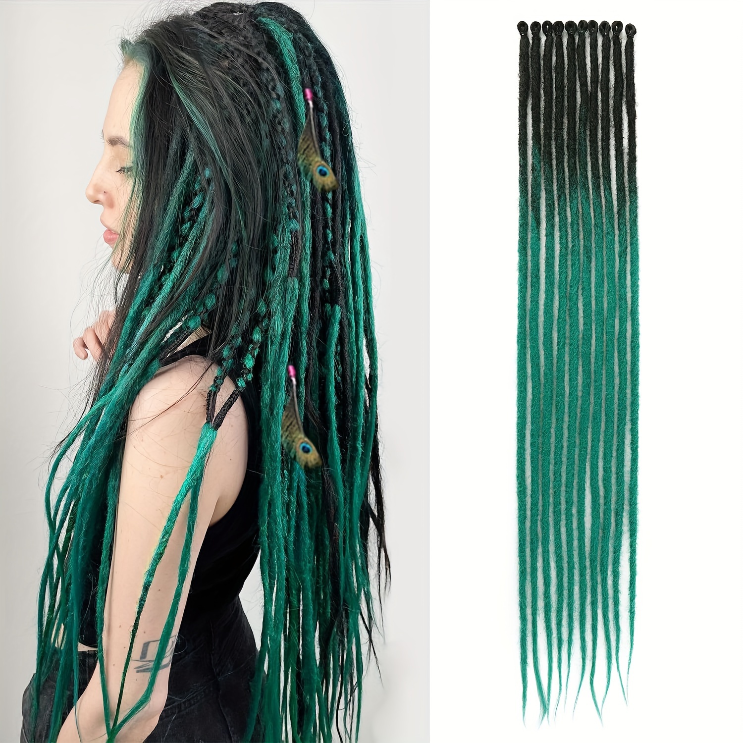 Se Ombre Grey Synthetic Dreadlock Extensions Thin Soft Temu