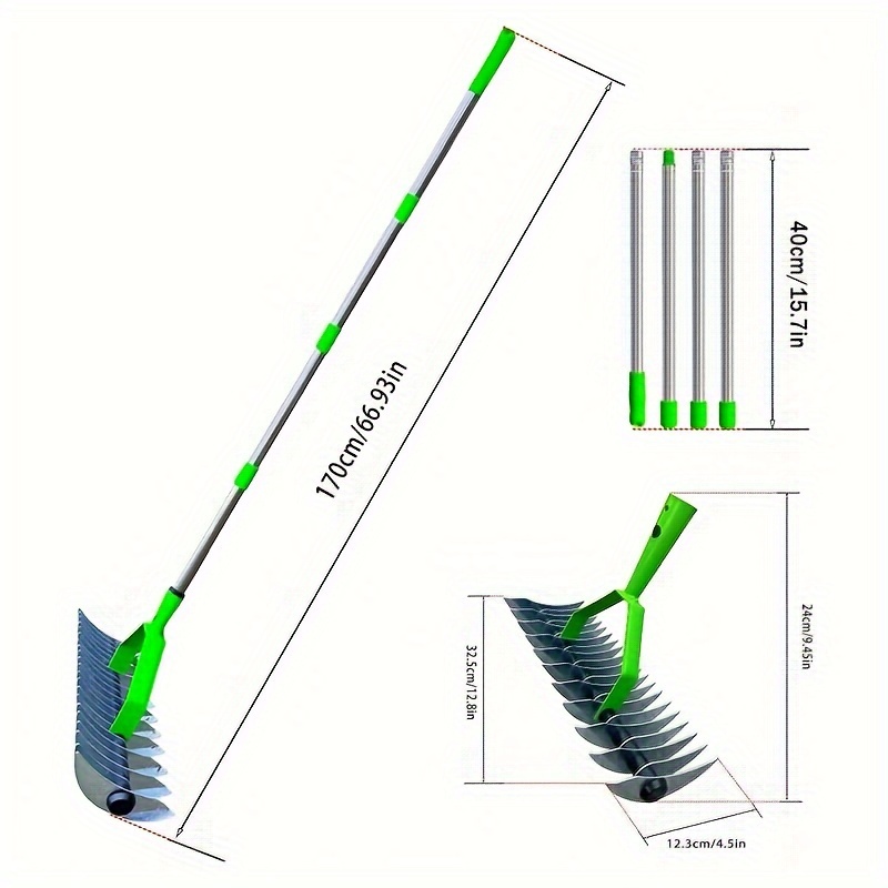 Outils De Ru00e2teau U00e0 Main | Ru00e2teau U00e0 Ongles Scarificateur U00e0 Six Dents, Outil De Du00e9sherbage En Acier Au Carbone Pour Terrasse, Ferme, Potager, Arriu00e8re-cour